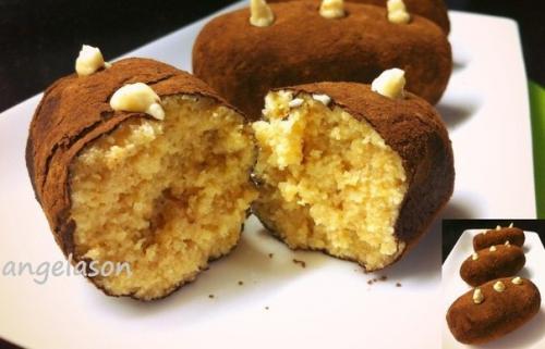 Самое вкусное пирожное картошка из бисквита.