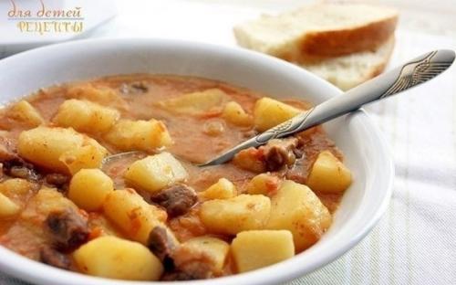 Как в садике: картошечка с мясом.