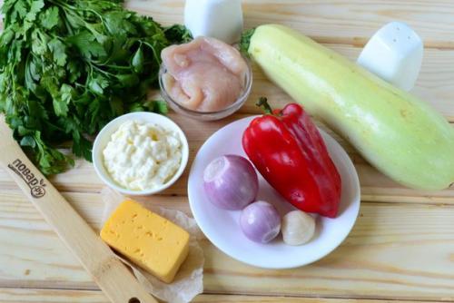 Кабачки, фаршированные куриной грудкой. 01