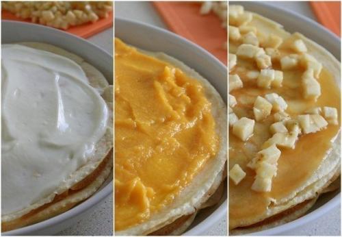 Блинный пирог с тремя начинками. 06 Блинный пирог с тремя начинками. 06