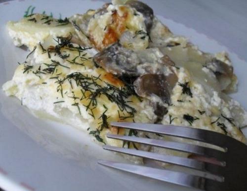 Запеканка картофельная с грибами. 08