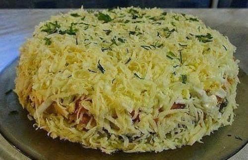 Салат Бонопарт.  Ингредиенты: