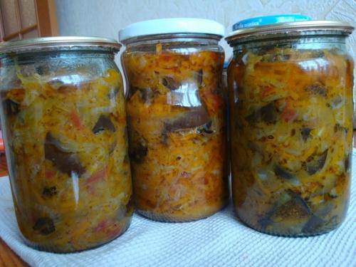 Консервированные баклажаны с грибами на зиму.