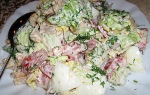 Топ - 8 любимых салатов с пекинской капустой? 07