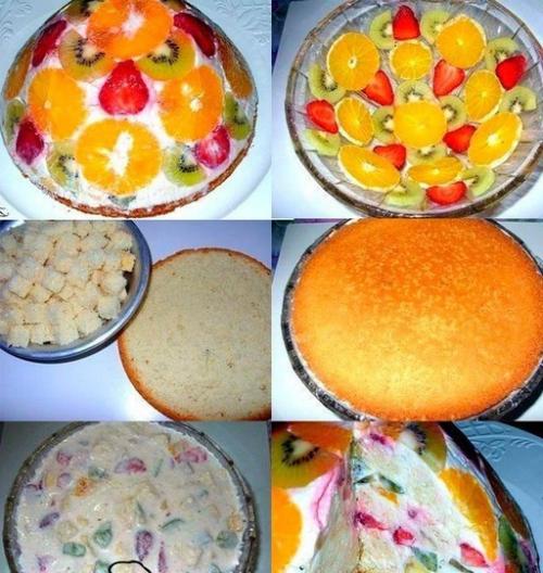 Фруктово - бисквитный торт.