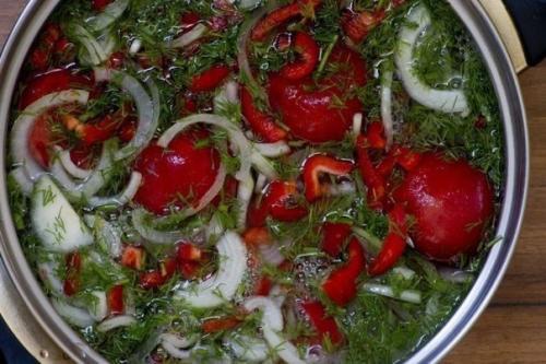 Помидоры закусочные.  Отличная закуска из свежих домашних помидорчиков! 07
