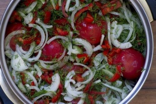 Помидоры закусочные.  Отличная закуска из свежих домашних помидорчиков! 06